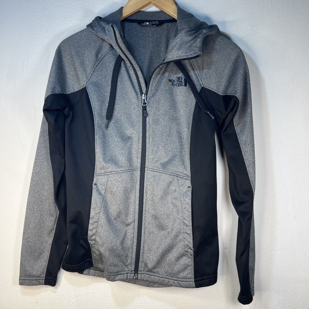 the north face Women's Cinder Hoodie full zip Black Gray jacket small athleisure